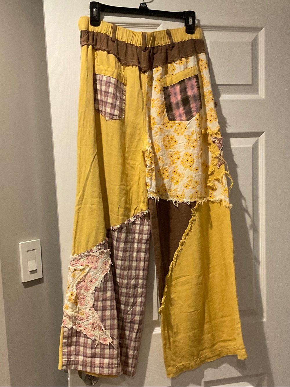 Patchwork Wide Leg Pants in Yellow and Brown - Price Firm! - Picture 2 of 5
